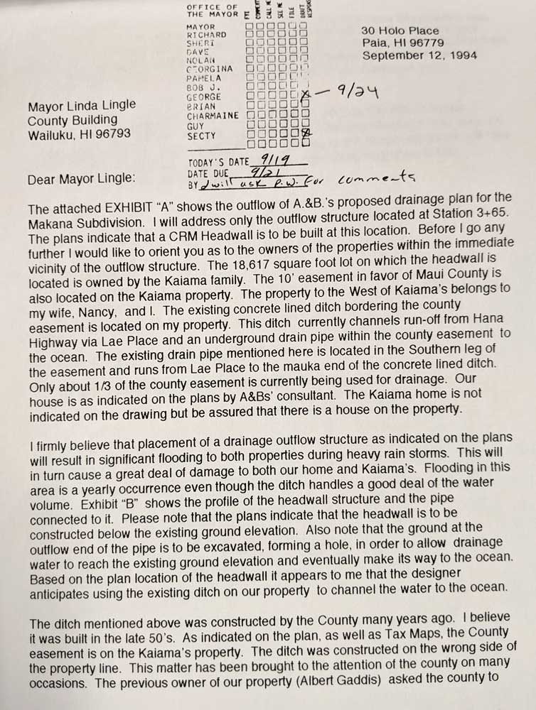 James & Nancy Johnson Letter pg 1